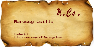 Marossy Csilla névjegykártya